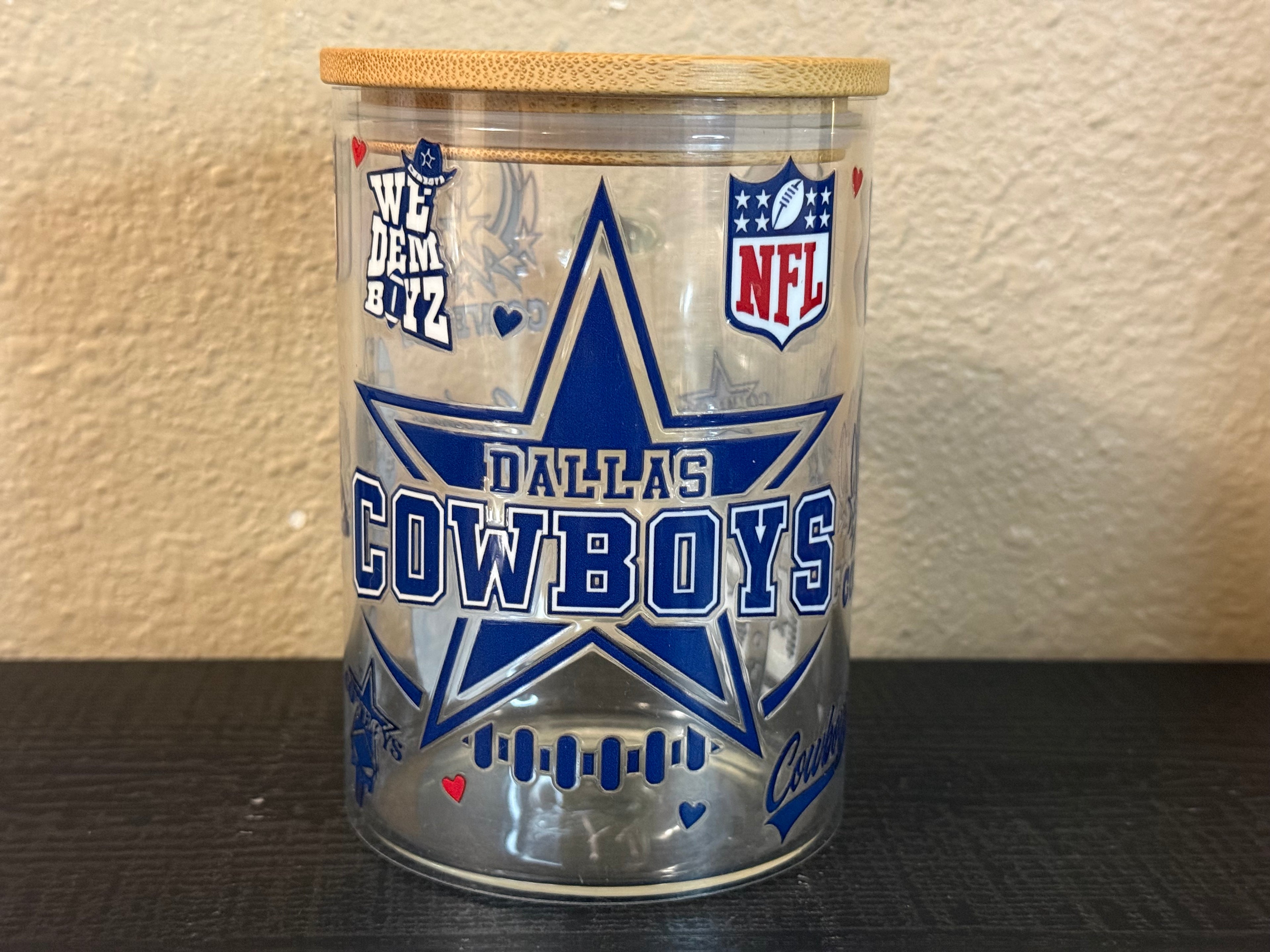 Dallas Cowboy UVDTF Cup GLASS MUG 17oz
