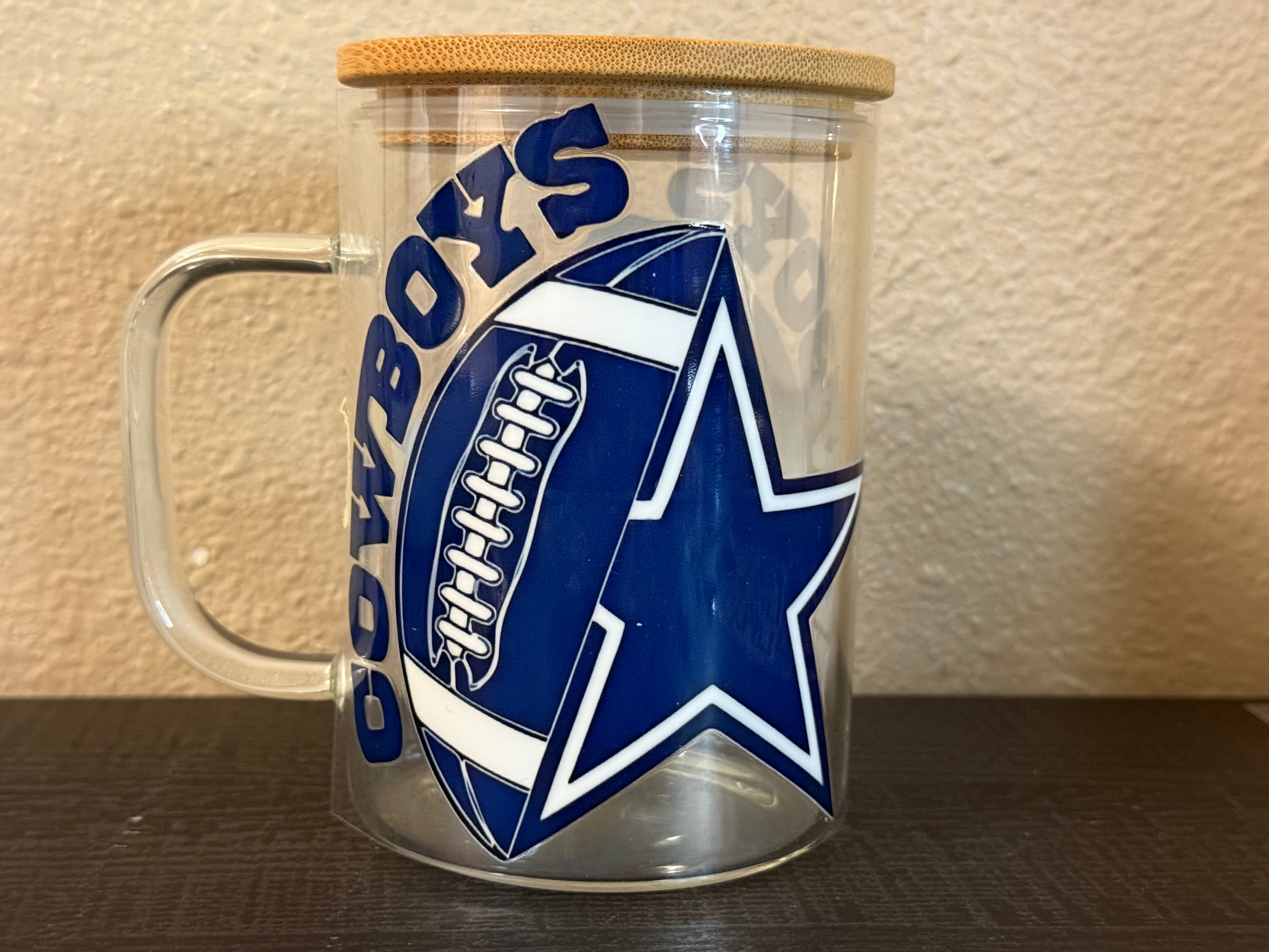 Dallas Cowboy UVDTF Cup GLASS MUG 17oz