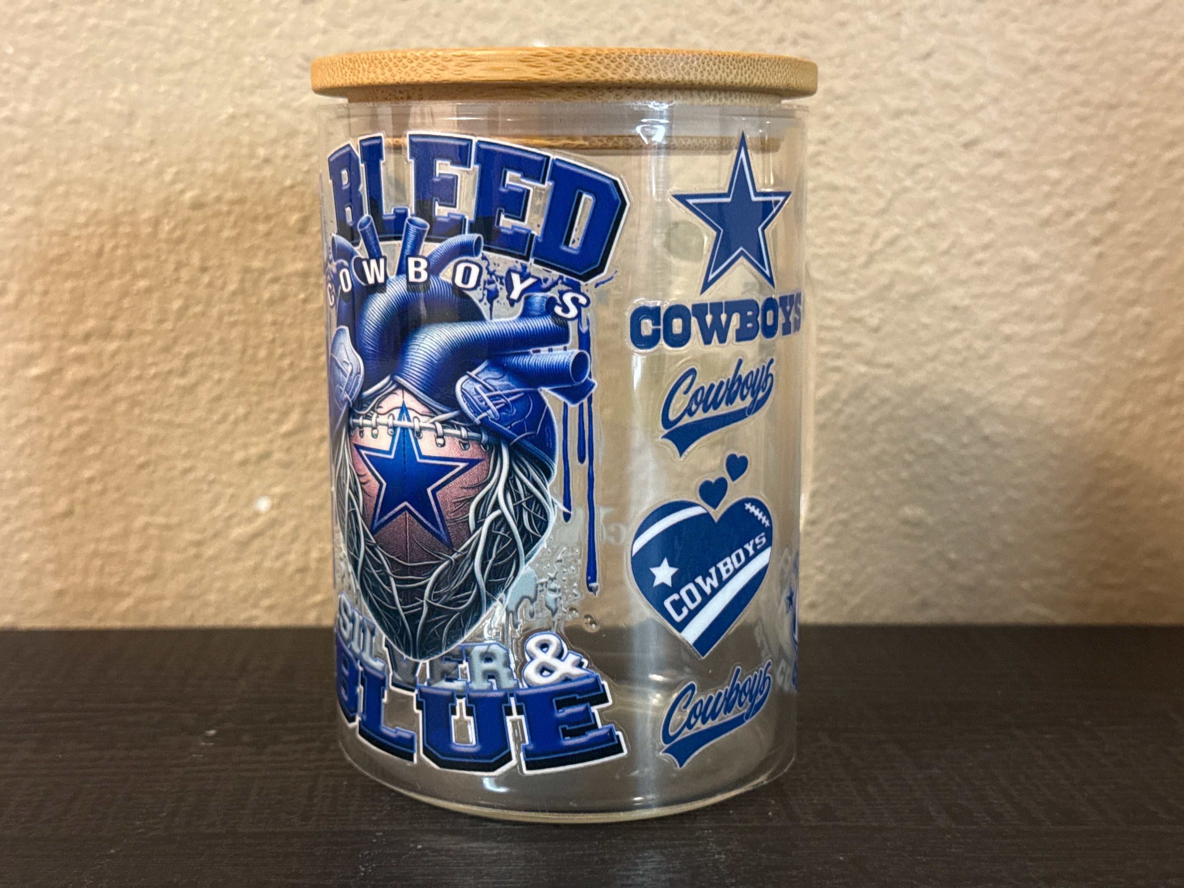 Dallas Cowboy UVDTF Cup GLASS MUG 17oz