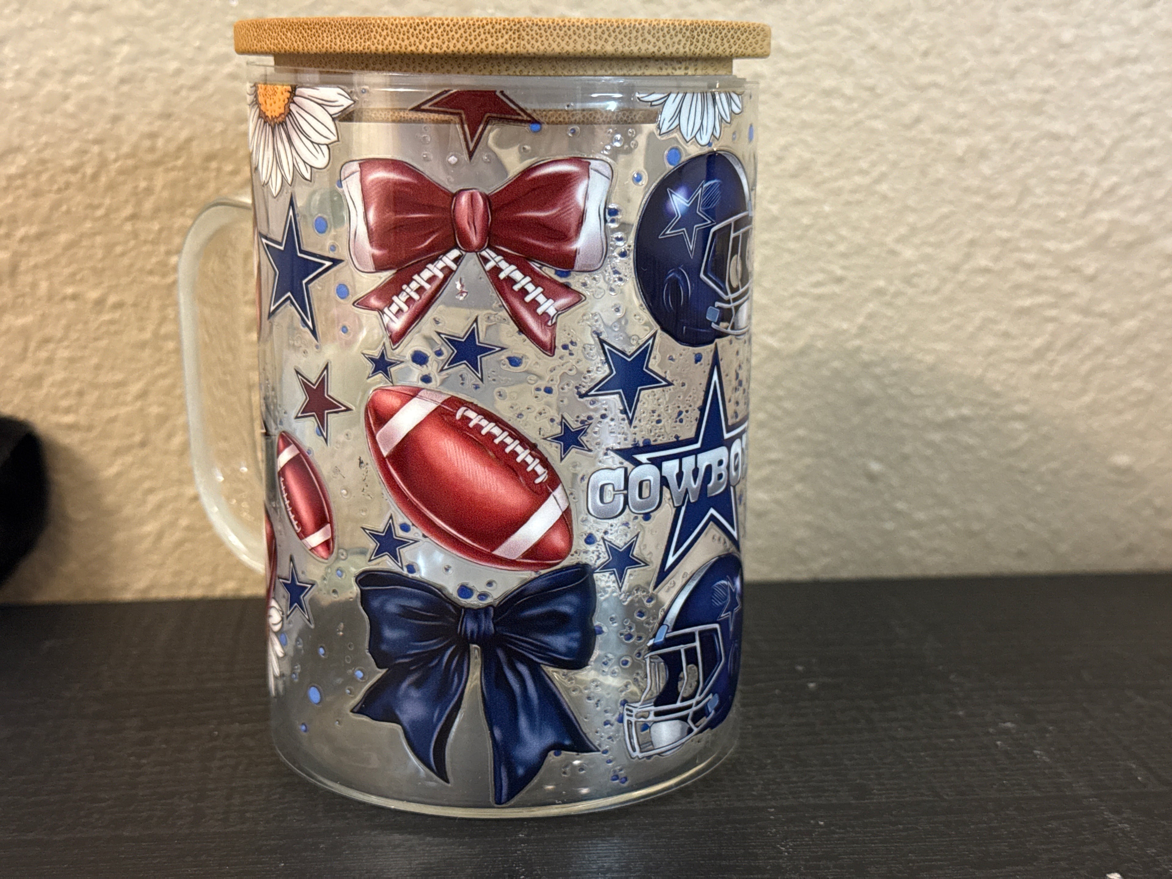 Dallas Cowboy UVDTF Cup GLASS MUG 17oz