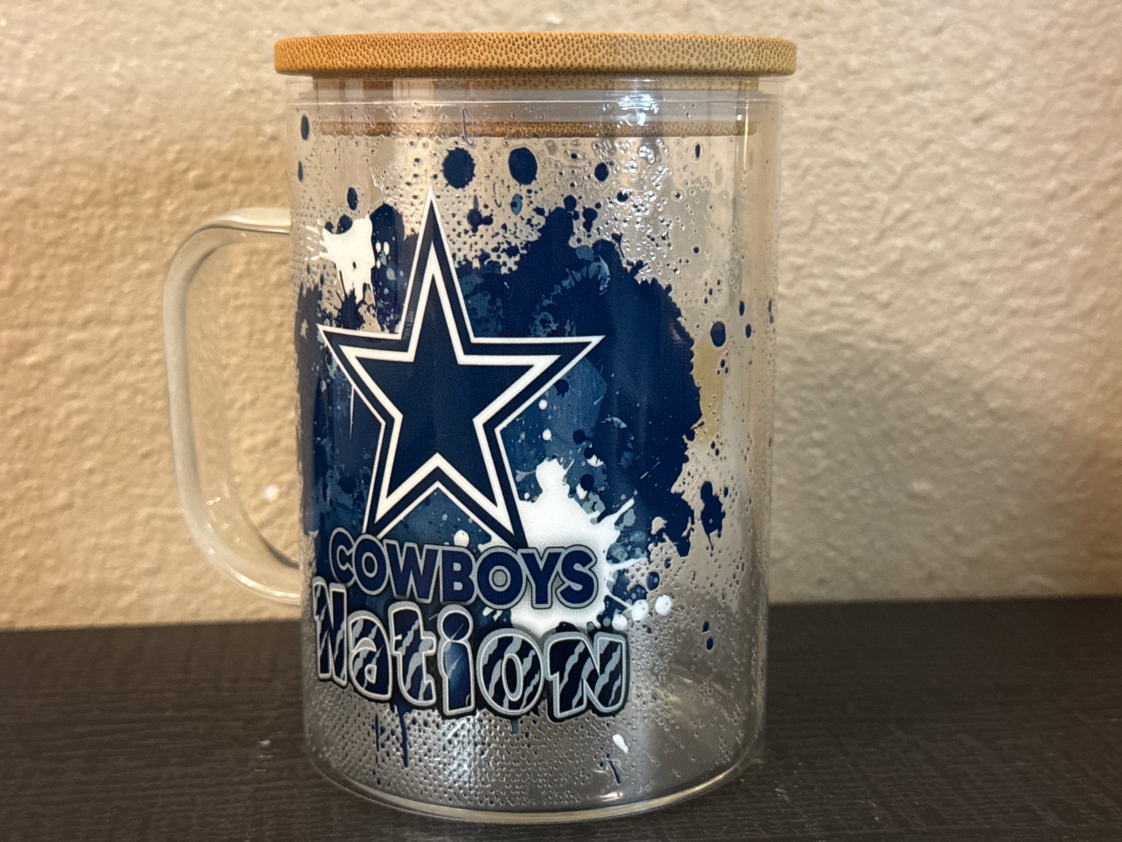 Dallas Cowboy UVDTF Cup GLASS MUG 17oz