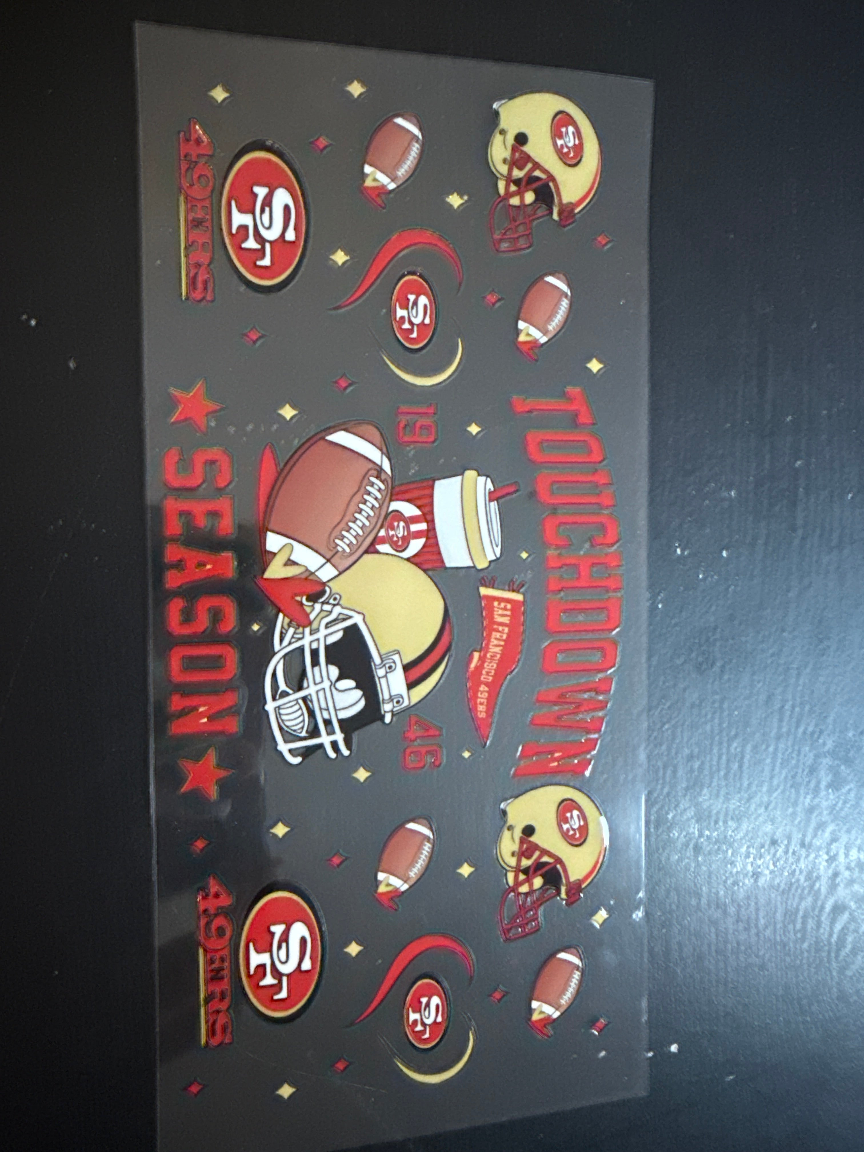 San Francisco 49er UVDTF Glass Mug 17 oz