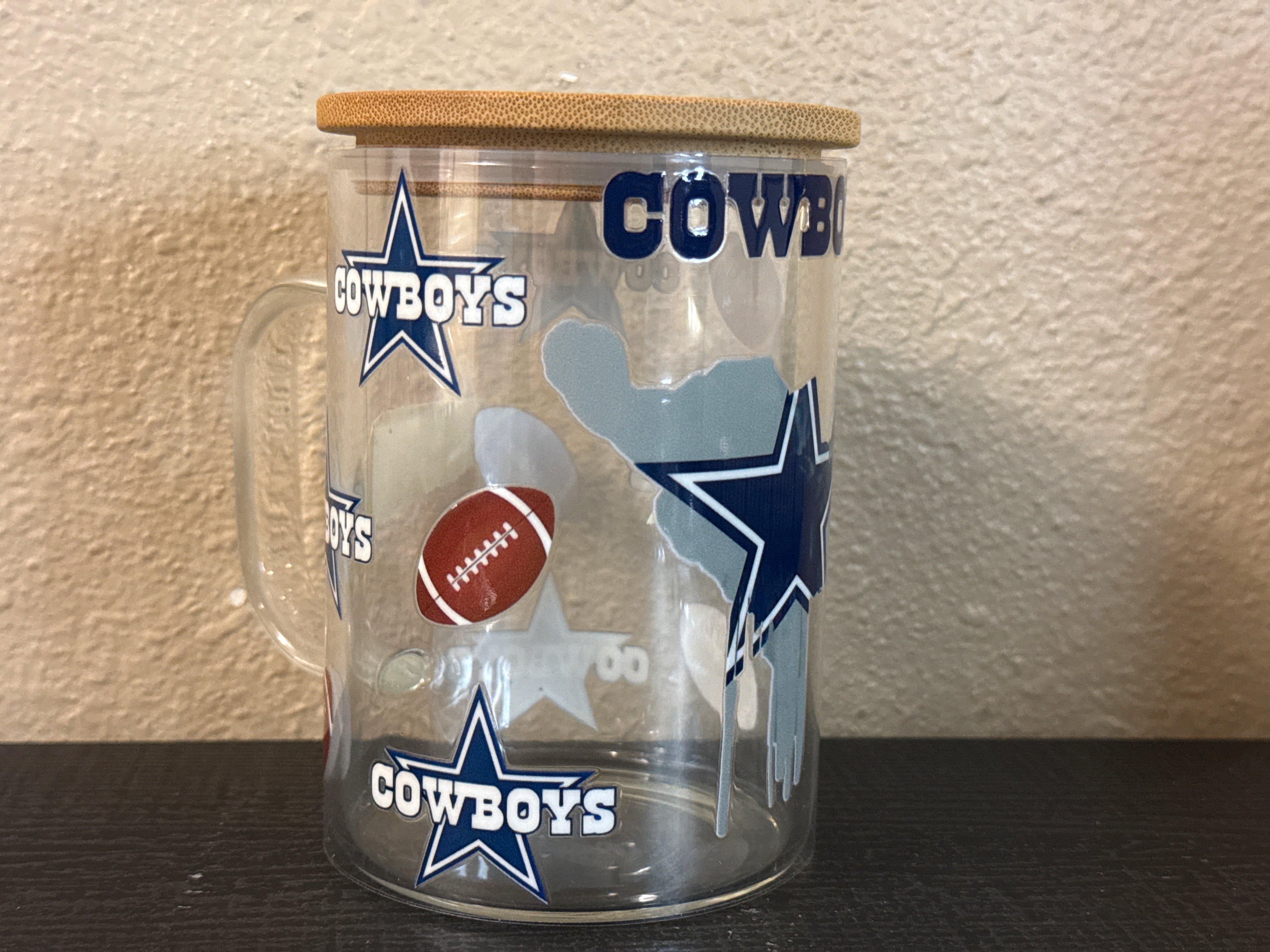 Dallas Cowboy UVDTF Cup GLASS MUG 17oz