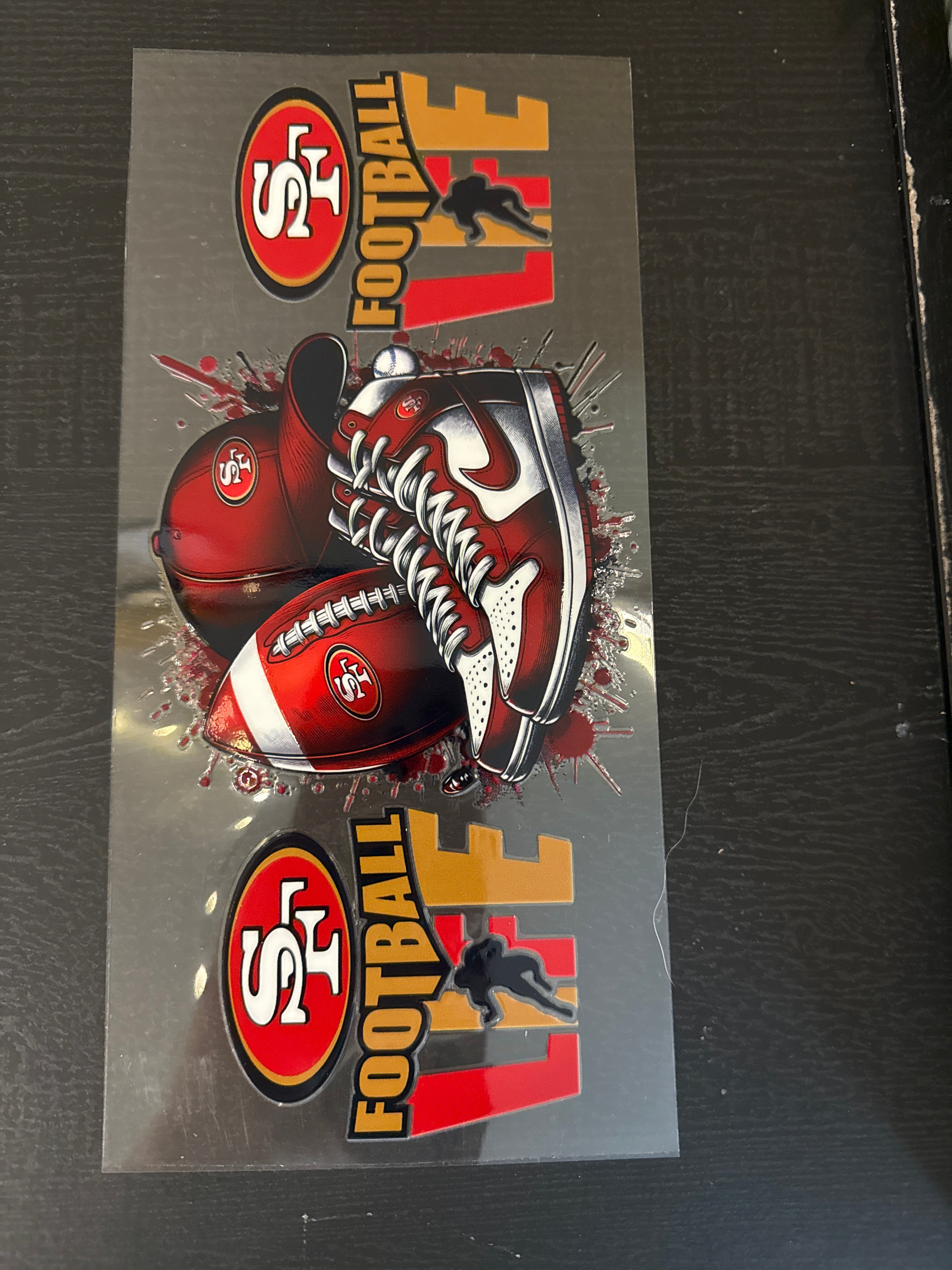 San Francisco 49er UVDTF Glass Mug 17 oz