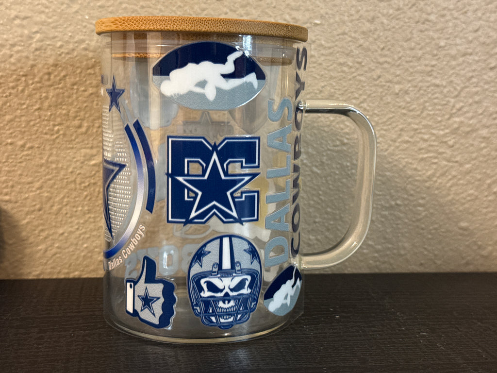 Dallas Cowboy UVDTF Cup GLASS MUG 17oz