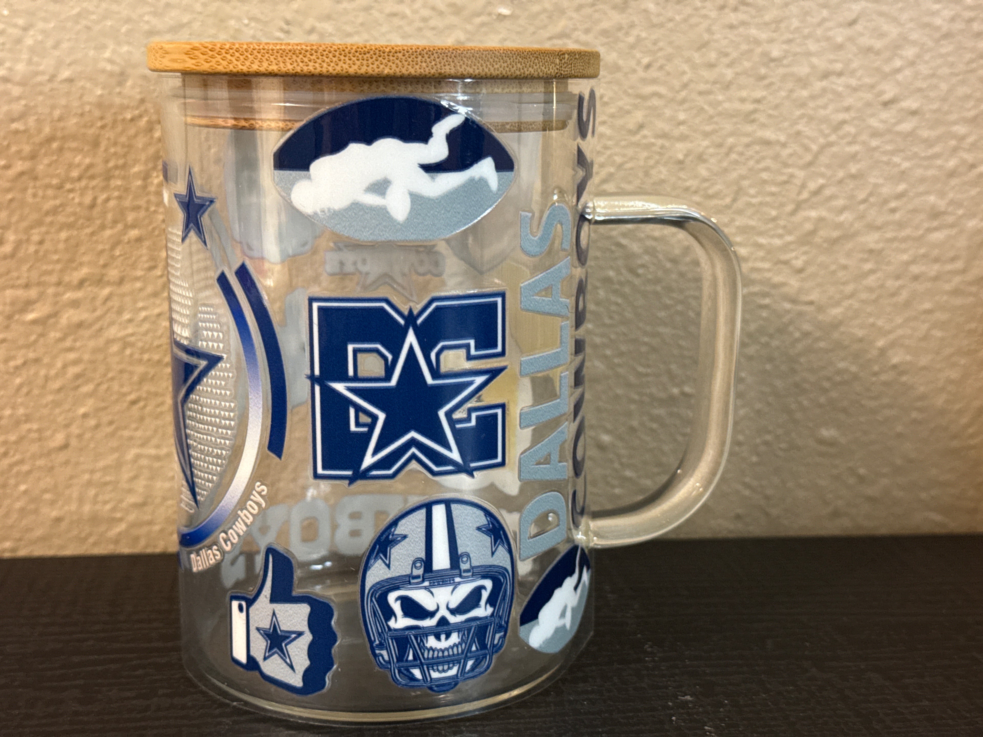 Dallas Cowboy UVDTF Cup GLASS MUG 17oz