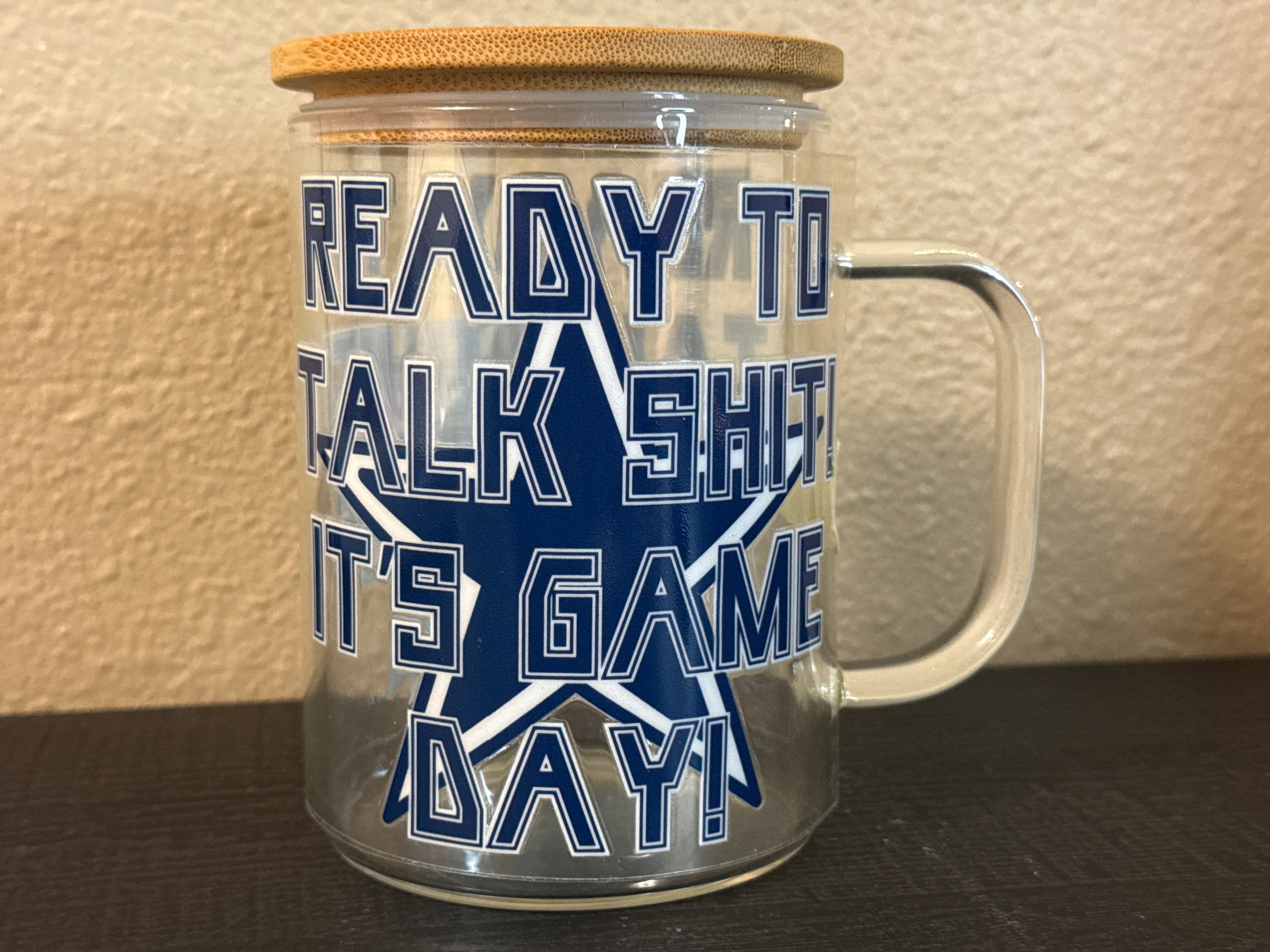 Dallas Cowboy UVDTF Cup GLASS MUG 17oz