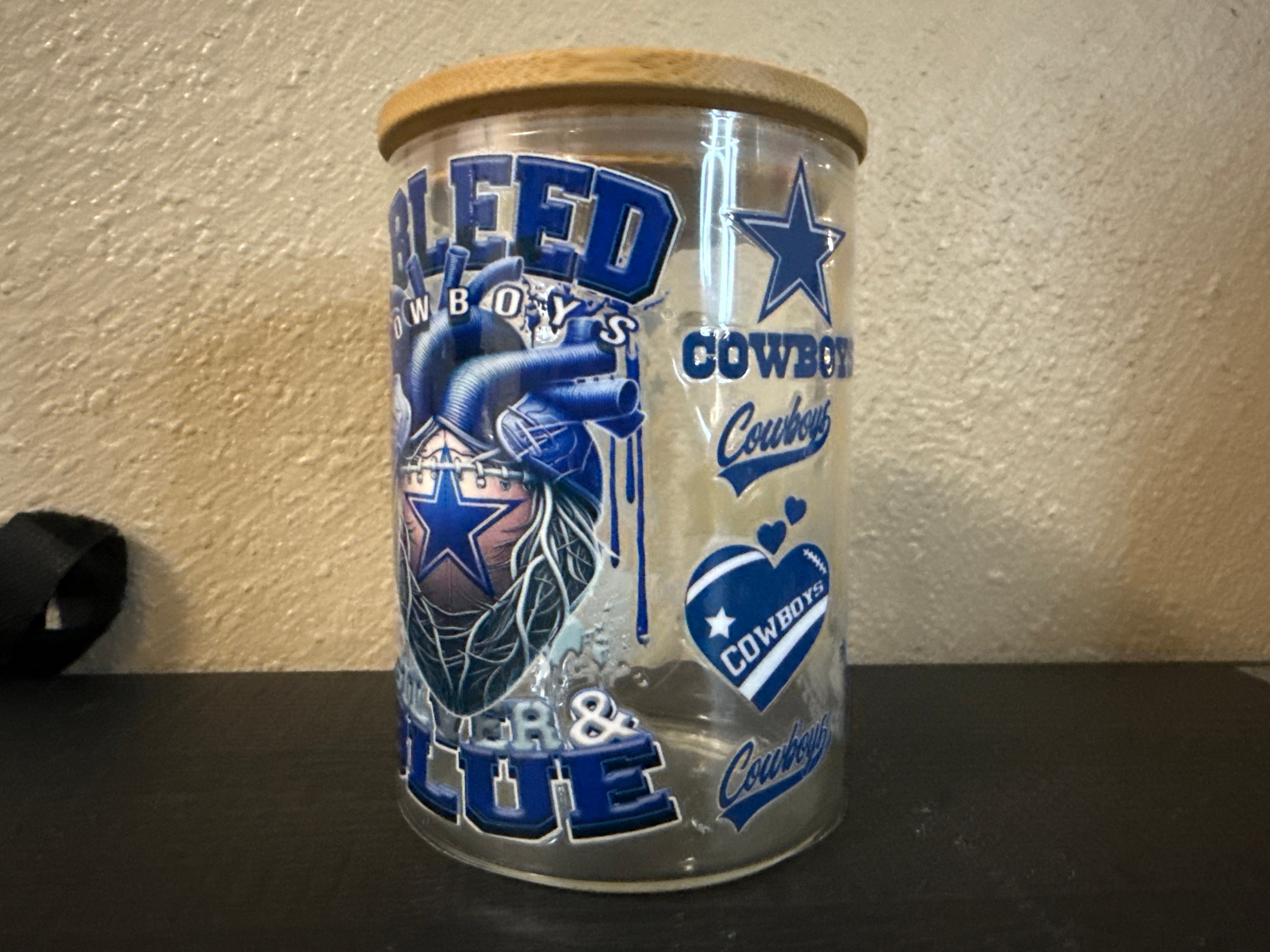 Dallas Cowboy UVDTF Cup GLASS MUG 17oz