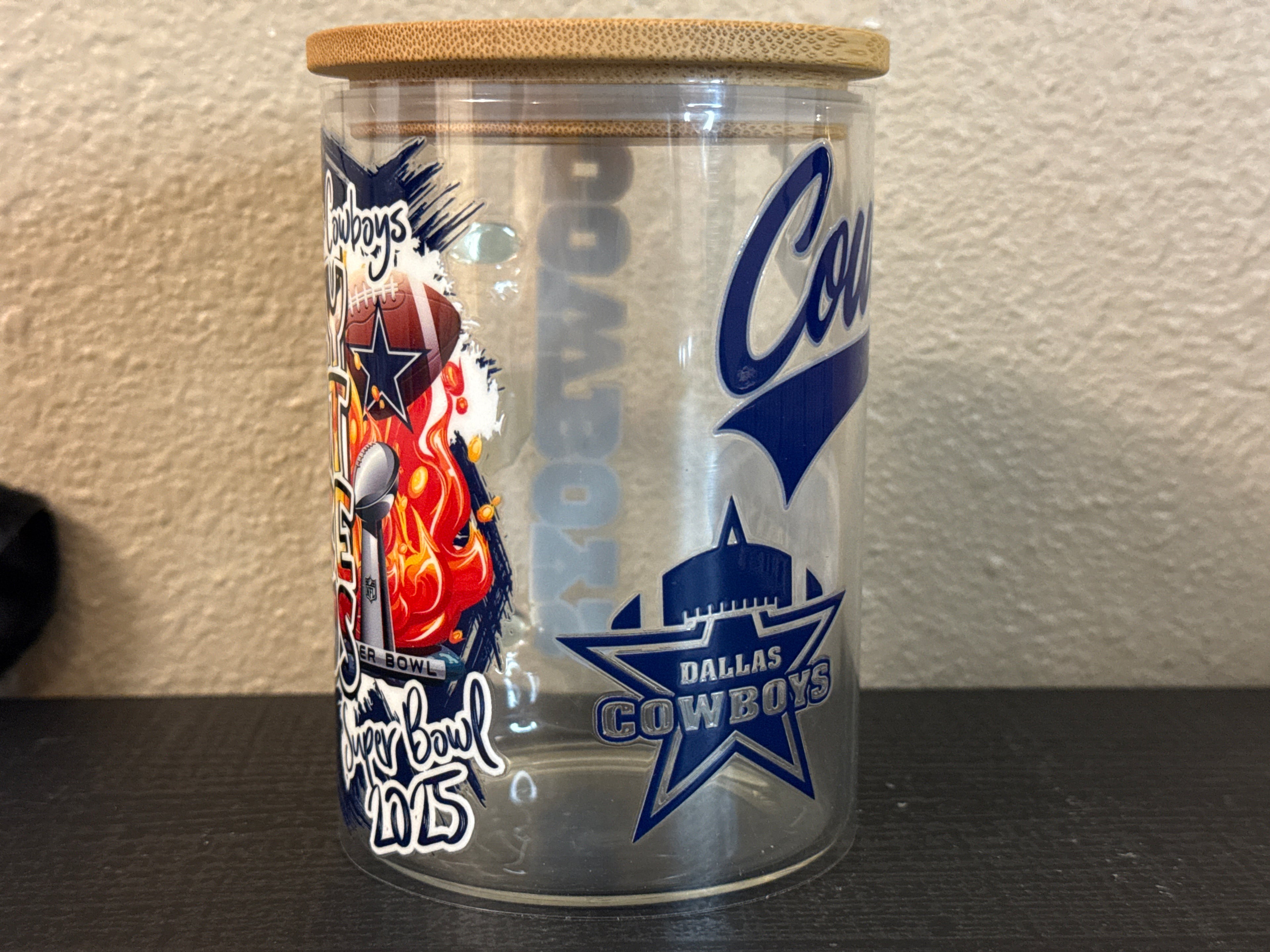 Dallas Cowboy UVDTF Cup GLASS MUG 17oz
