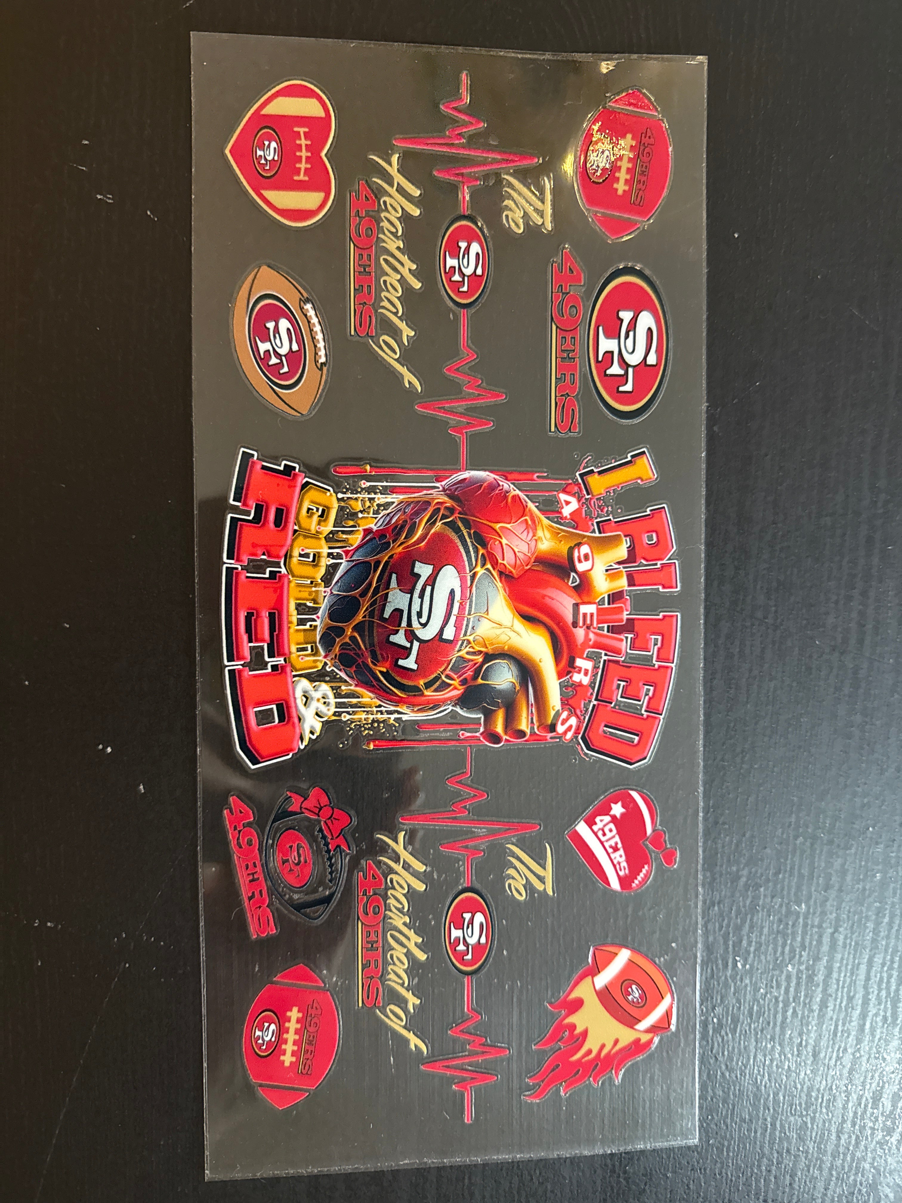 San Francisco 49er UVDTF Glass Mug 17 oz